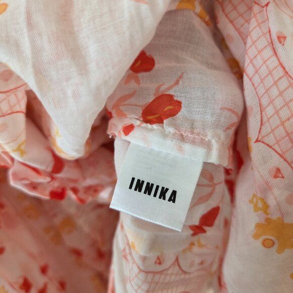 Innika Choo Voile Collar Tier Mini Dress Size 0 - 2 XS Baby Doll Frills Peasant - Picture 8 of 12